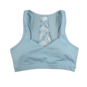NEW Popflex Muse Bra Sky Blue Lace Up Athleisure Sporty Lounge Yoga 90s Y2k